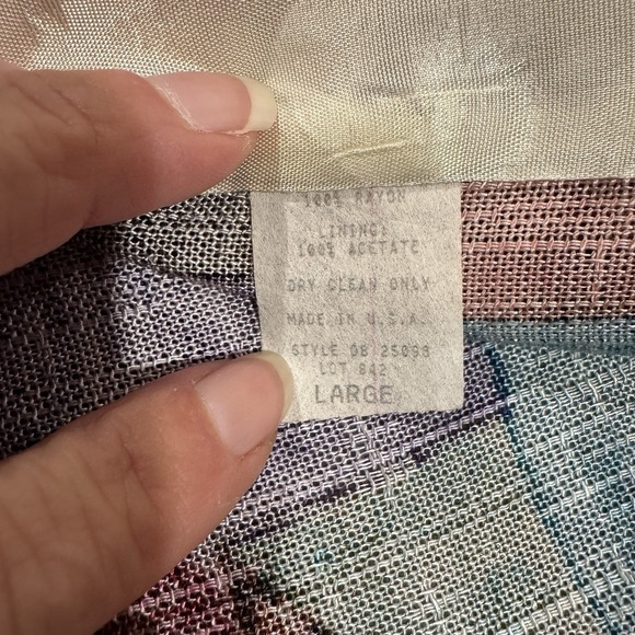 Vintage 80s Danielle B Blazer Jacket Womens Large Abstract Jewel Tones Geometric - Picture 6 of 9